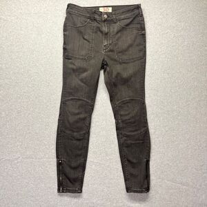 We The Free Free People High-Rise Zippered Ankle Jeans Black size 30